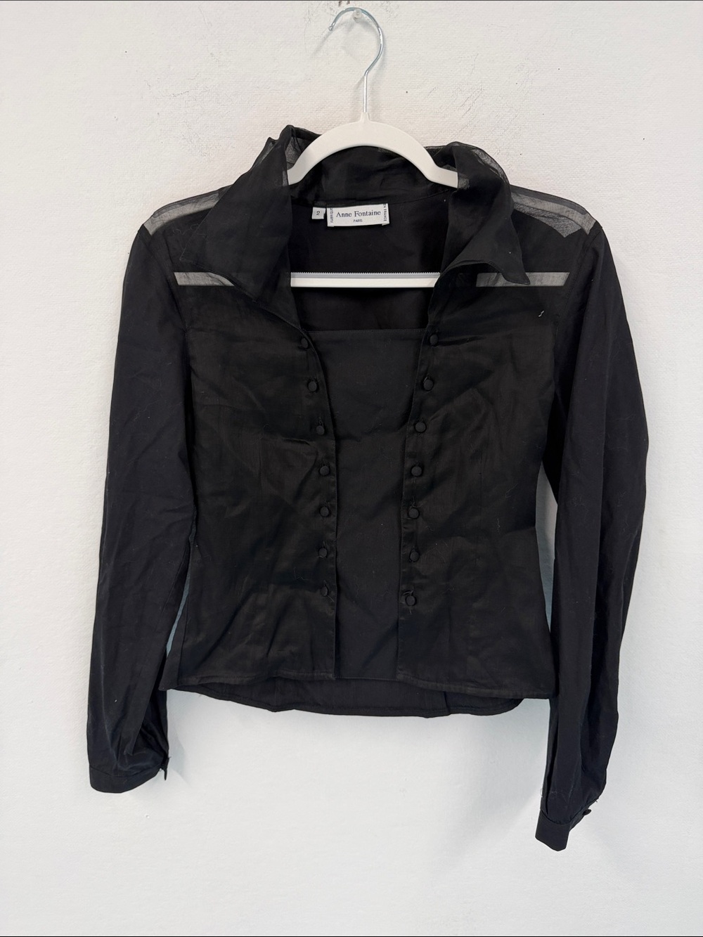 Anne Fontaine Paris Black Vintage Blouse